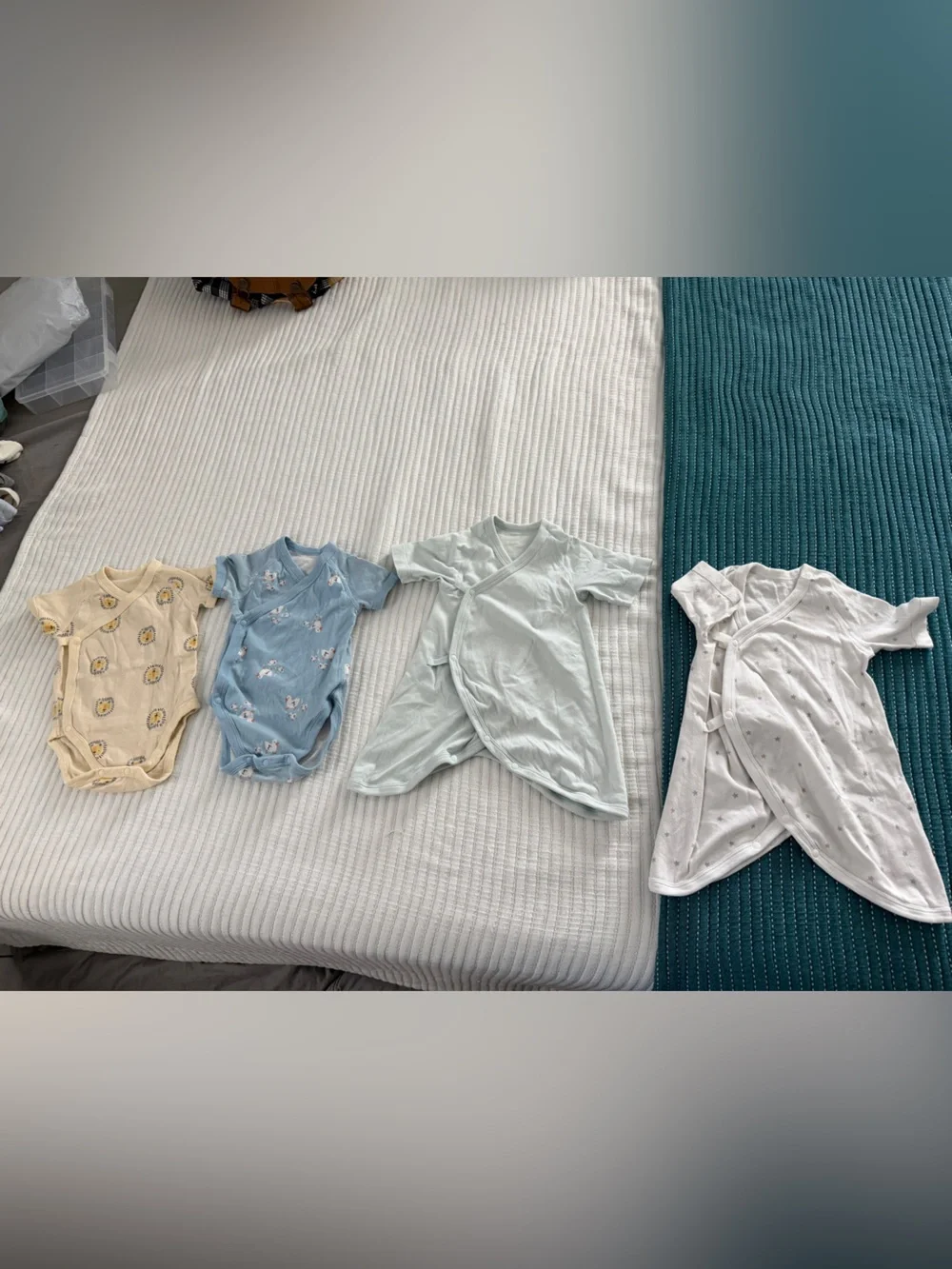 Uniqlo Baby Short-Sleeve Onesie and Kimono Onesies, 3-6 months